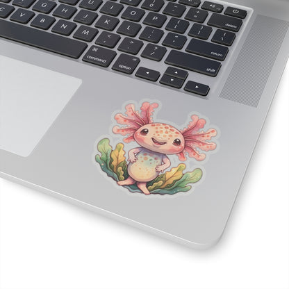 Cute Axolotl Watercolor Cartoon Sticker