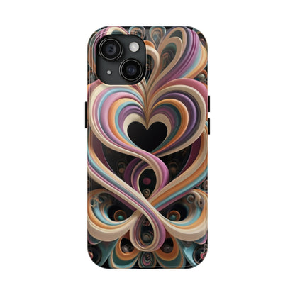 Pastel Heart Wave Abstract Tough Phone Case