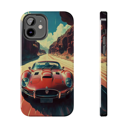 Desert Drive Red Sports Car Tough Phone Case