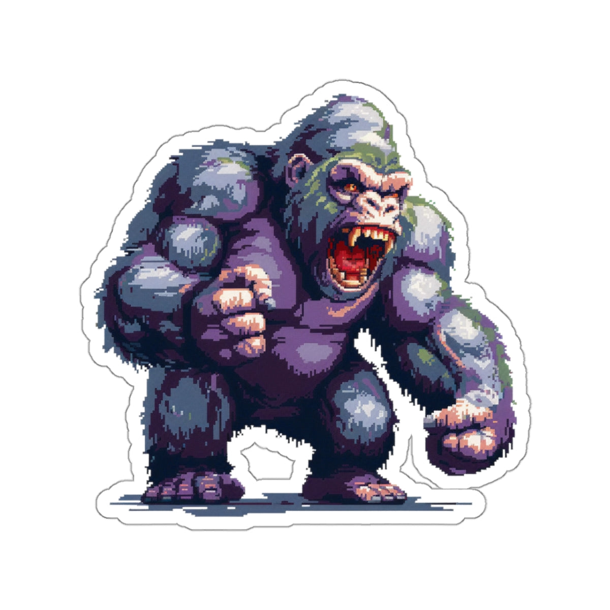 Pixelated Angry Ape Titan Fist Strike Vinyl Sticker