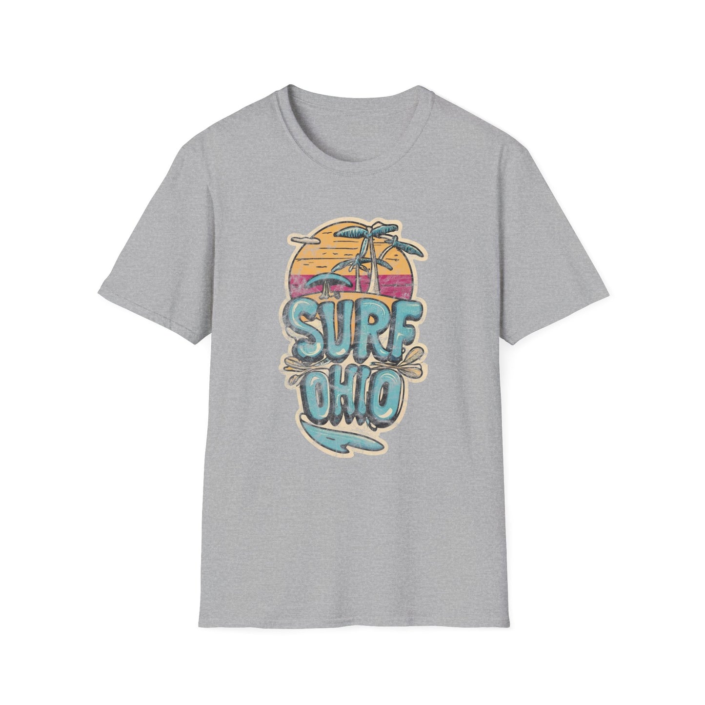 Colorful Sunset Surf Ohio Softstyle Tee