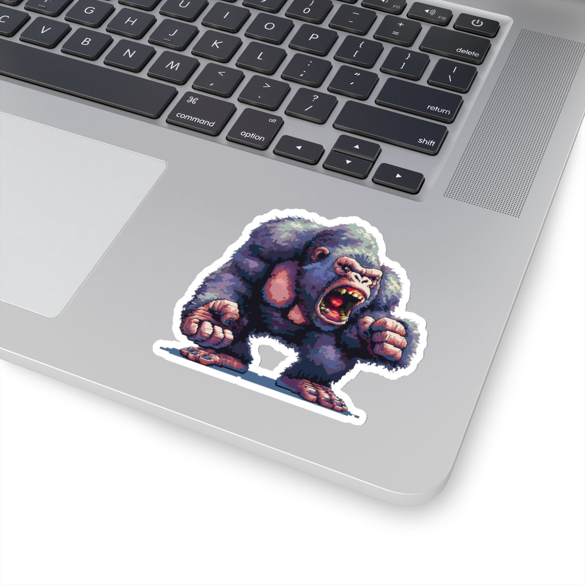 Pixelated Hulking Ape Roaring Vinyl Sticker