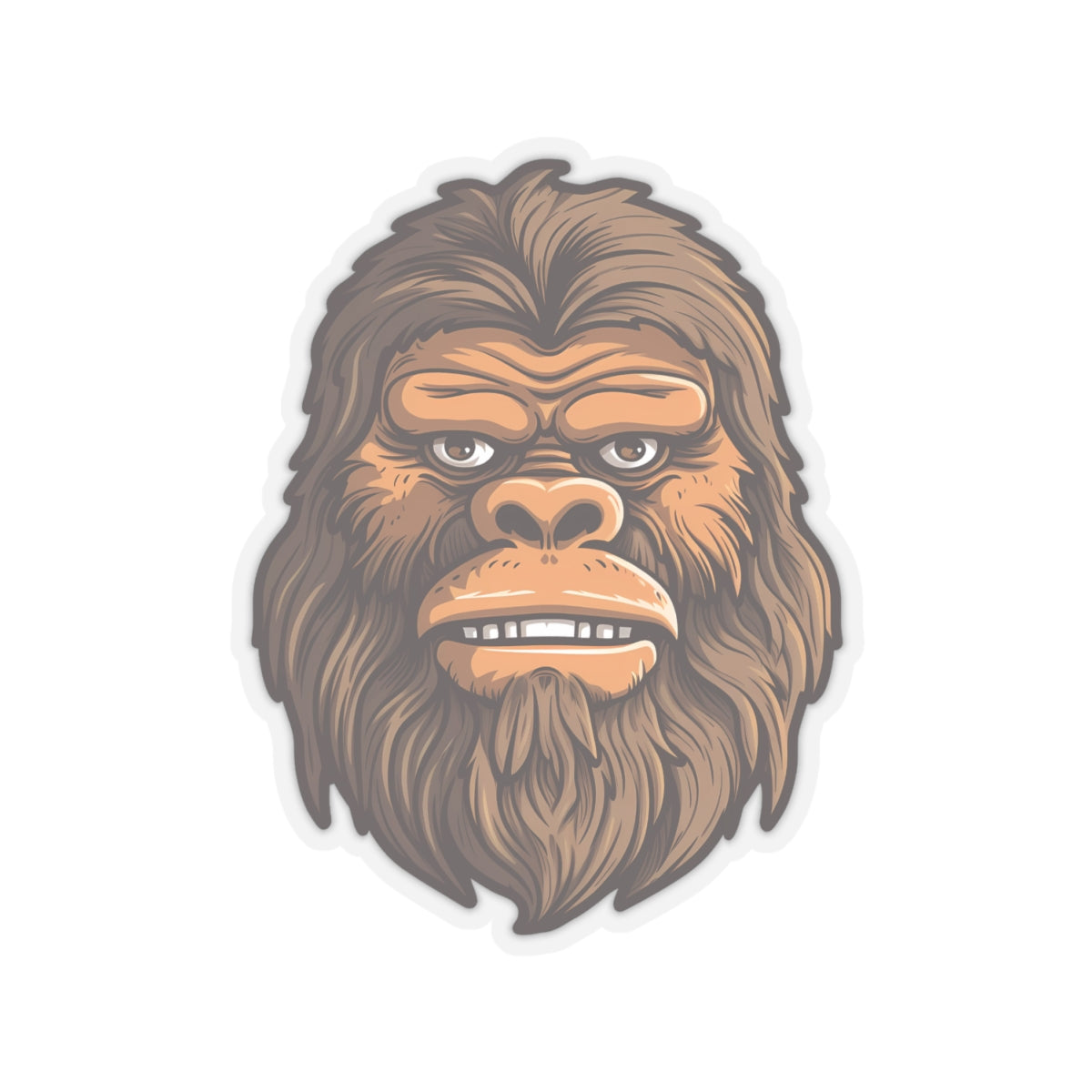 Grinning Bigfoot Charm Sticker