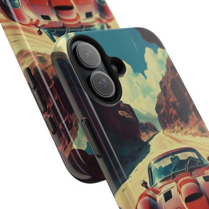 Desert Drive Red Sports Car Tough Phone Case