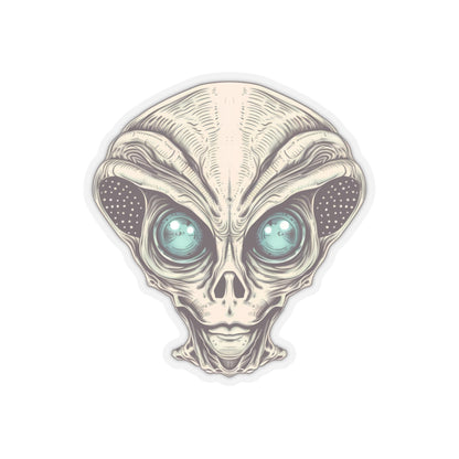 Tan Alien Head Vinyl Sticker