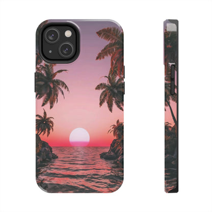 Golden Horizon Palm Sunset Tough Phone Case