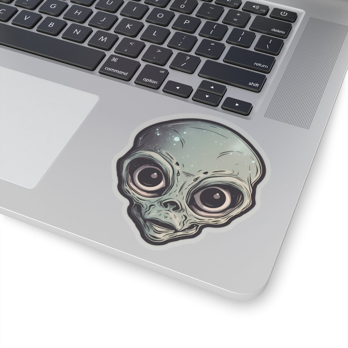 Mystic Gray Alien Head Vinyl Sticker