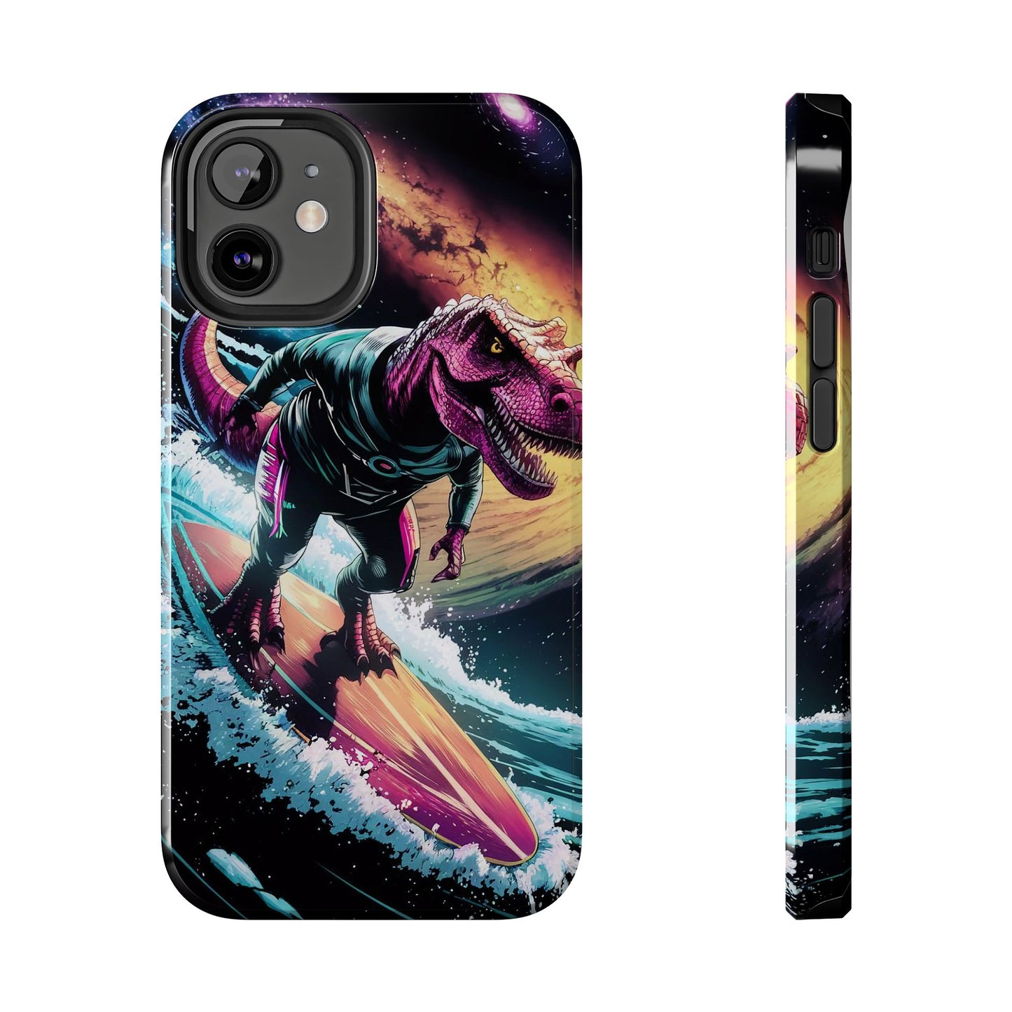 Cosmic T-Rex Surfer Tough Phone Case