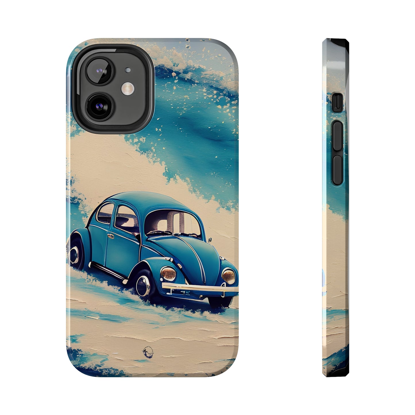 Wave Chasing Painted Blue VDub Beetle - Tough Phone Case