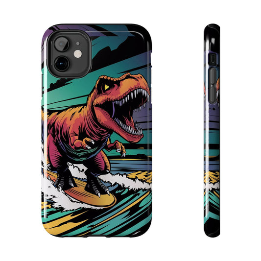 Space-Surfing T-Rex Adventure Tough Phone Case