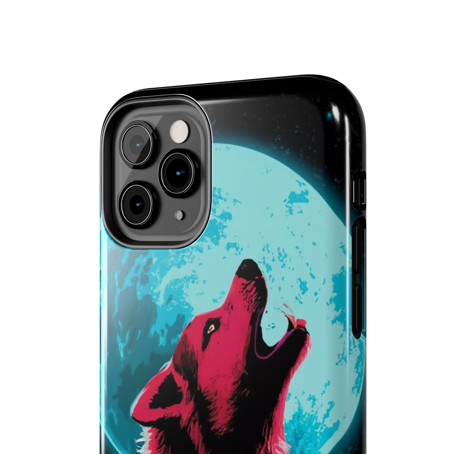 Teal Moon Wolf Serenade Tough Phone Case