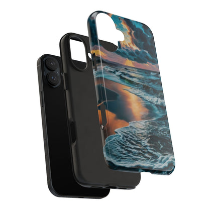 Coastal Sunset Waves Tough Phone Case