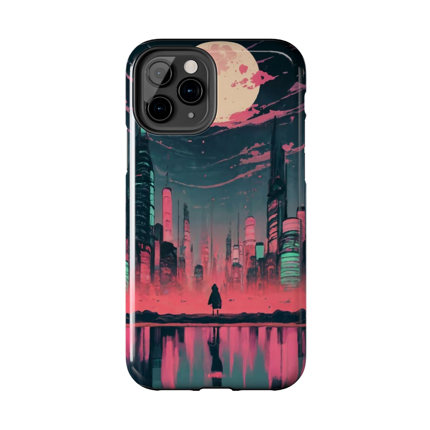 Moonlit Cityscape Night View Tough Phone Case