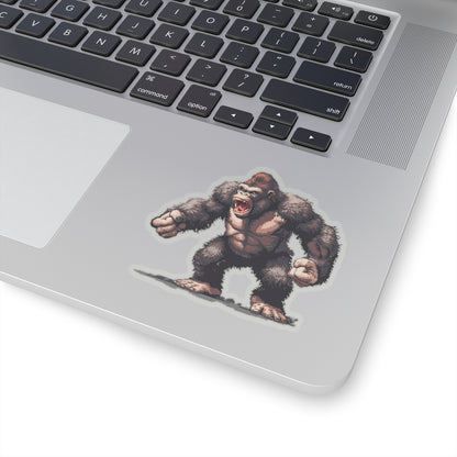 Pixelated Angry Giant Ape Arms Spread Vinyl Sticker