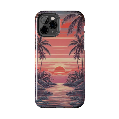 Sunset Serenity Palm Shore Tough Phone Case