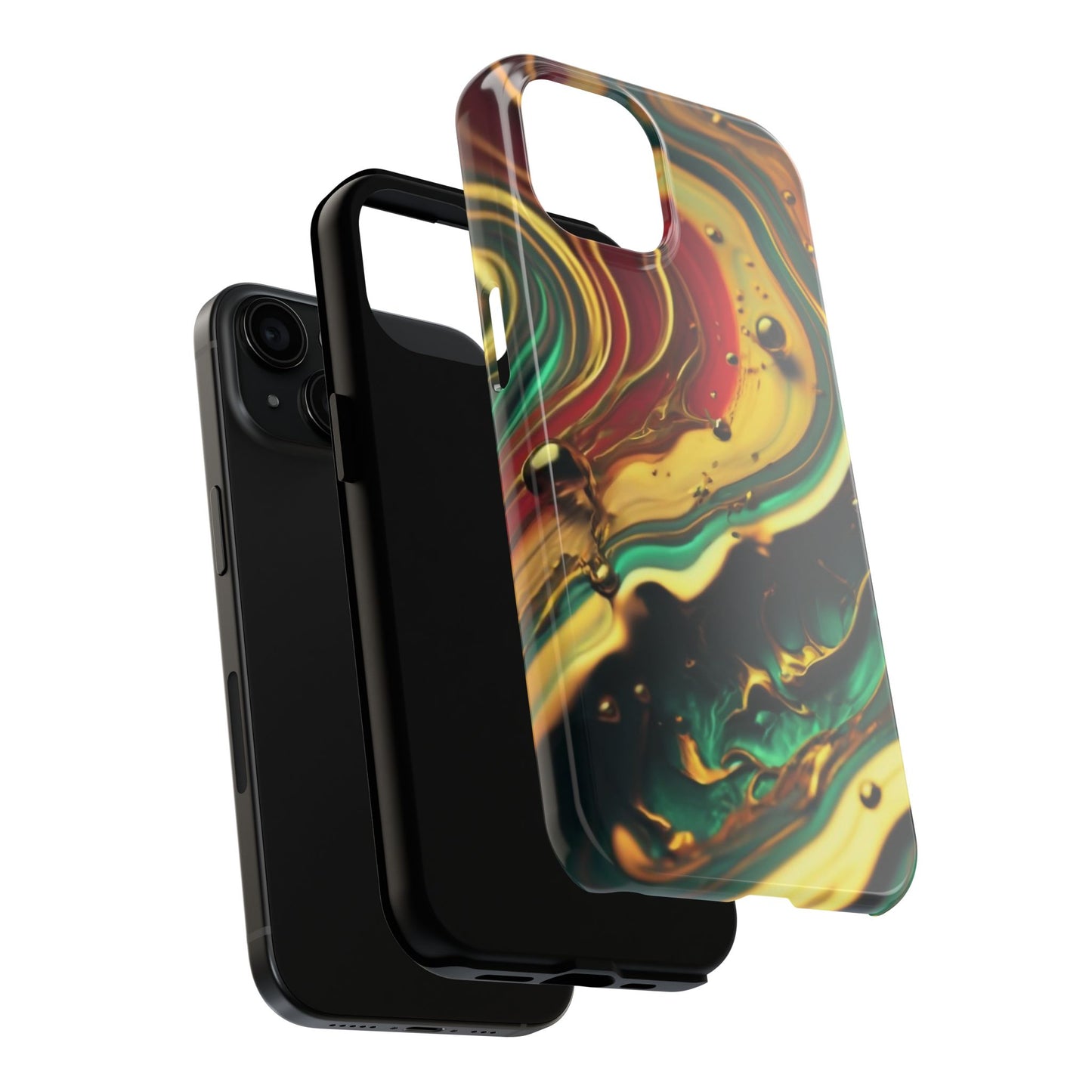 Golden Fluid Waves Defender Case