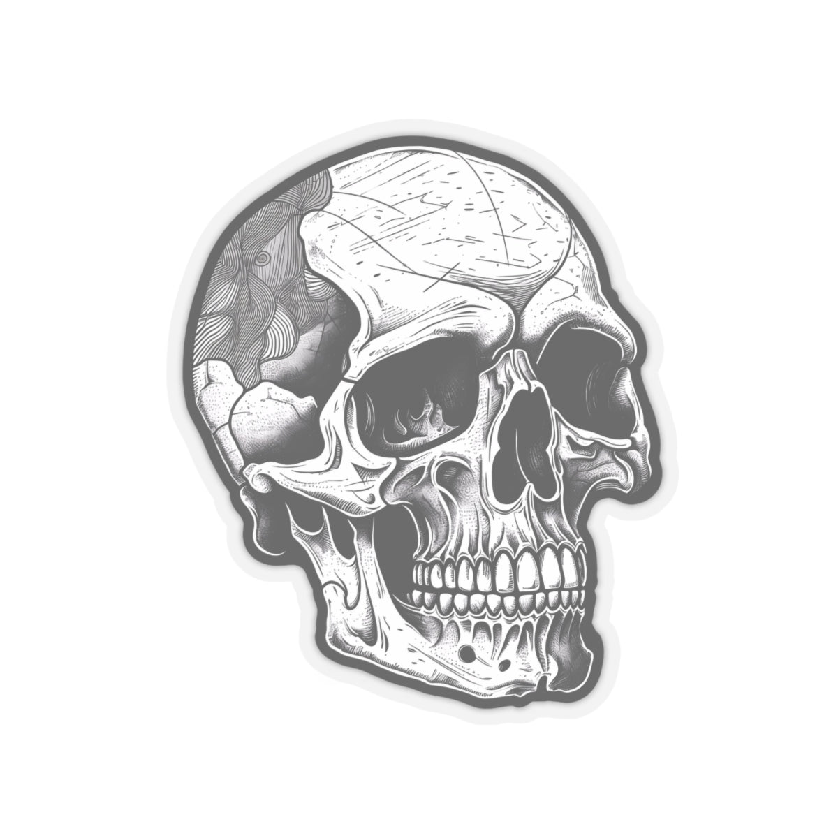 Monochrome Skull Sticker