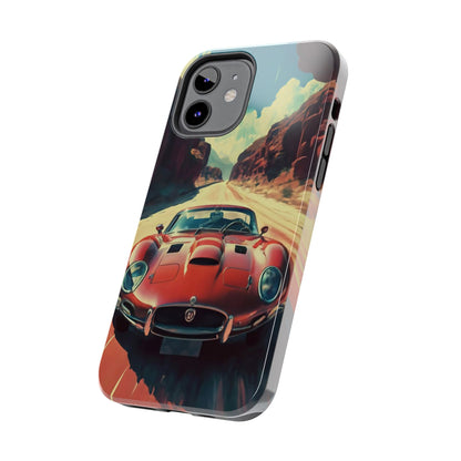 Desert Drive Red Sports Car Tough Phone Case