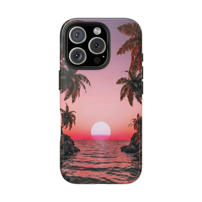 Golden Horizon Palm Sunset Tough Phone Case