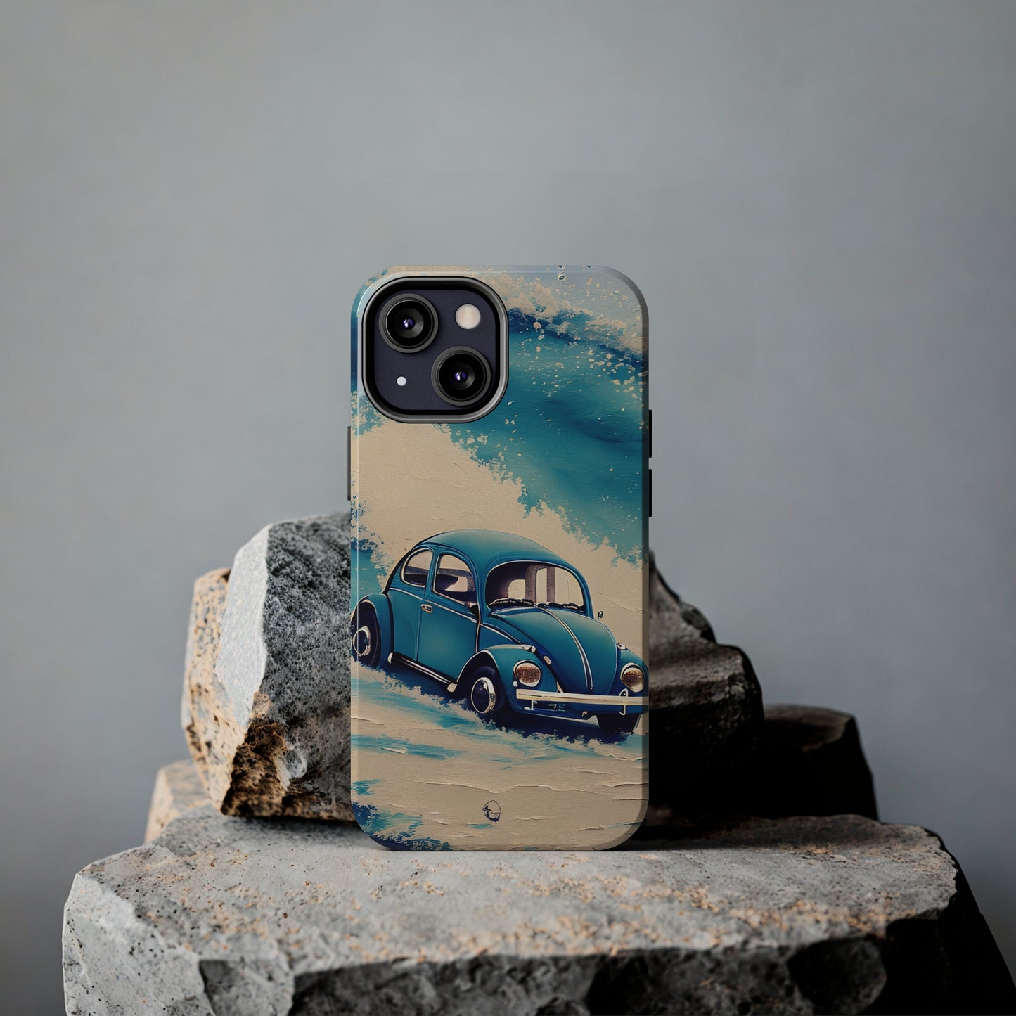 Wave Chasing Painted Blue VDub Beetle - Tough Phone Case