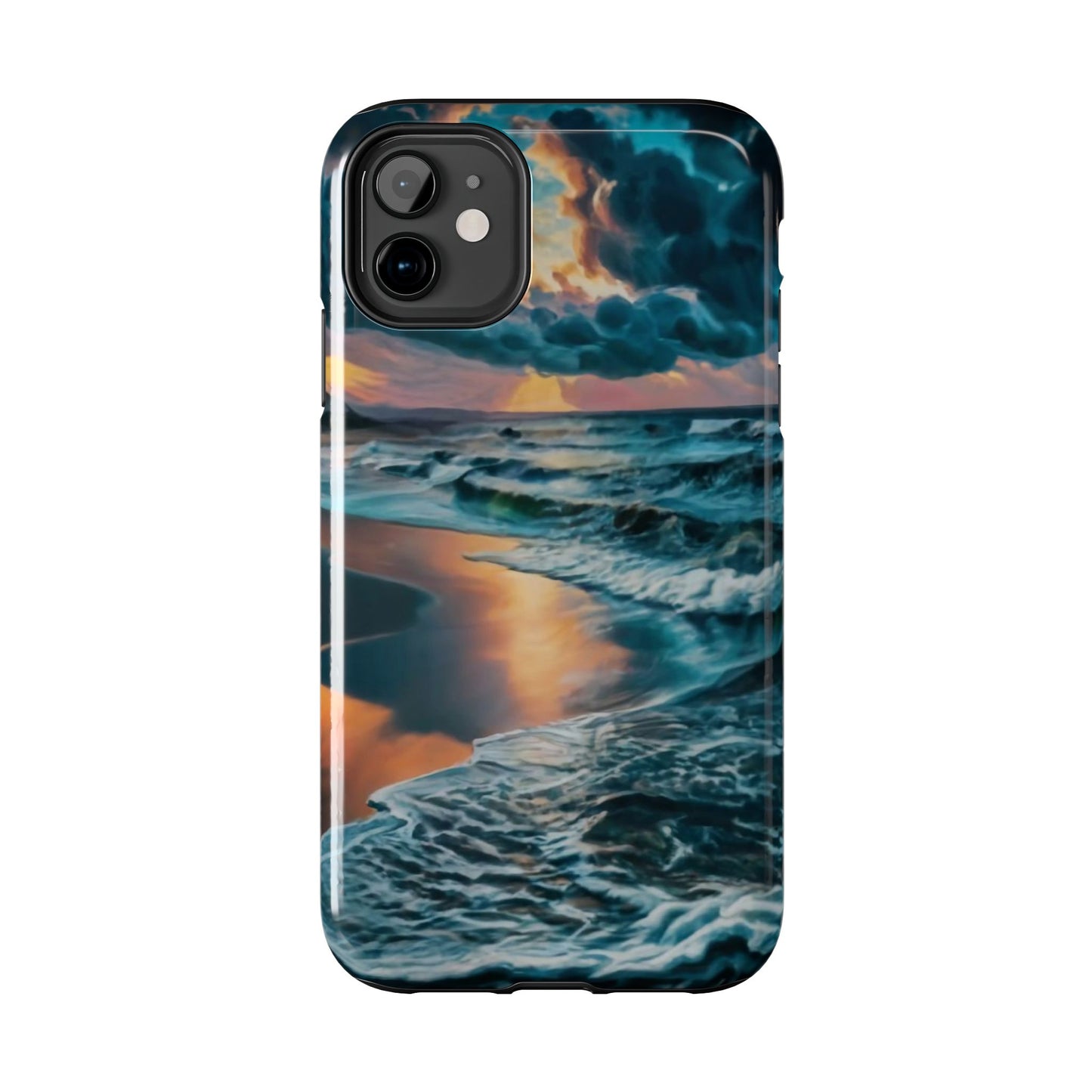 Coastal Sunset Waves Tough Phone Case