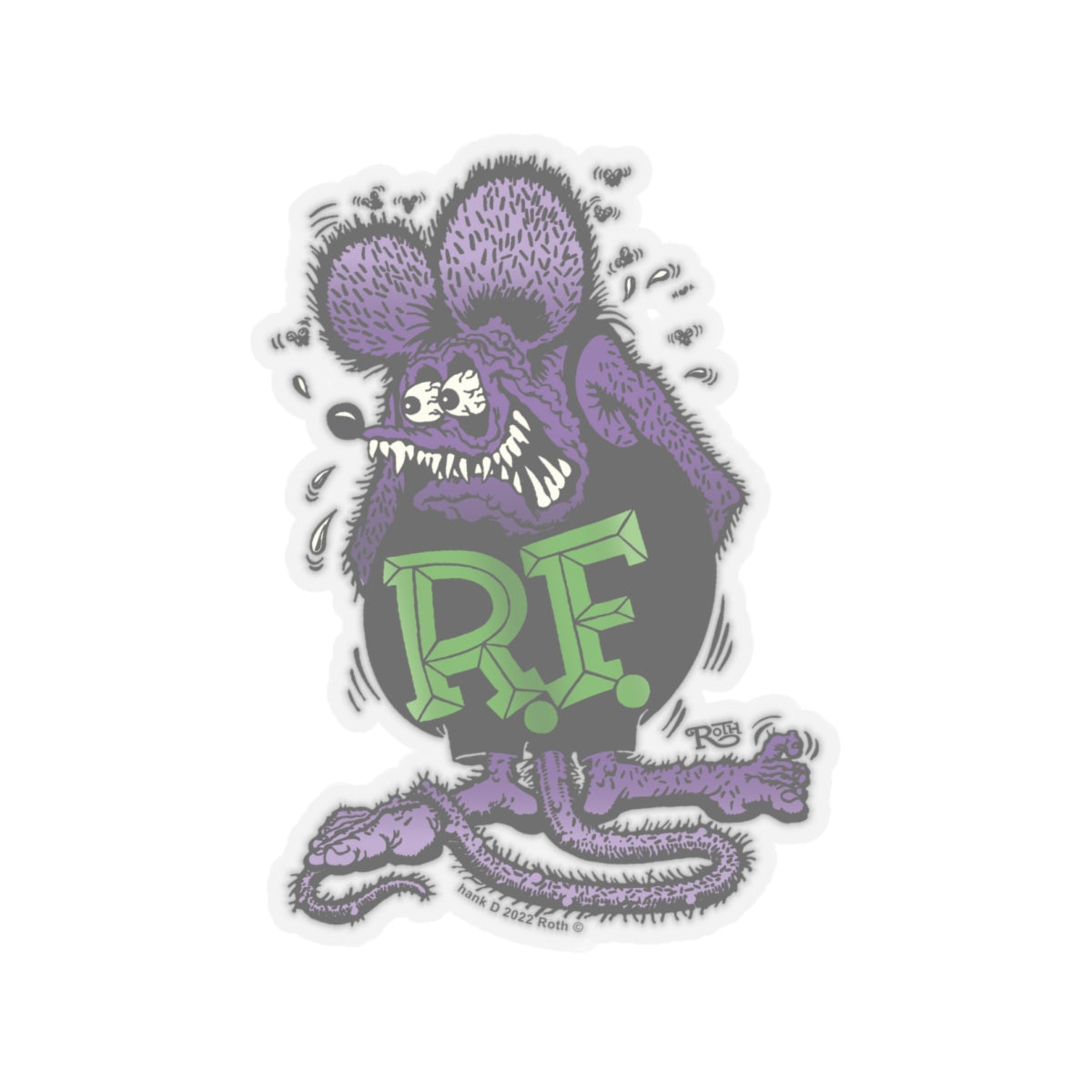 Mysterious Purple & Black Rat Fink Sticker