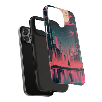 Moonlit Cityscape Night View Tough Phone Case