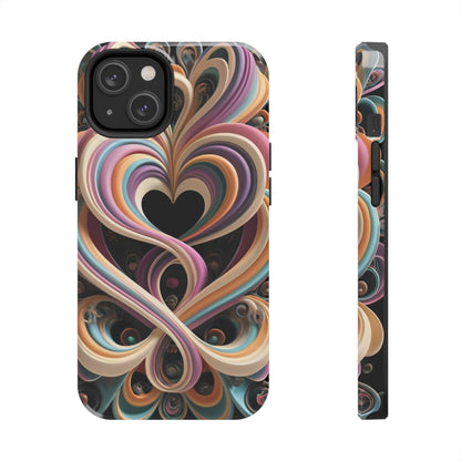 Pastel Heart Wave Abstract Tough Phone Case