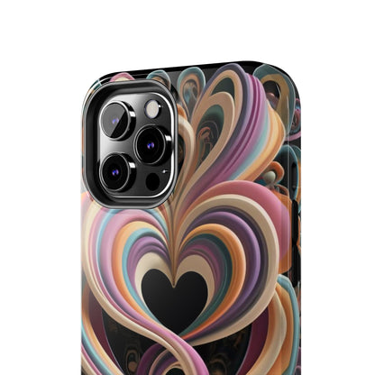 Pastel Heart Wave Abstract Tough Phone Case