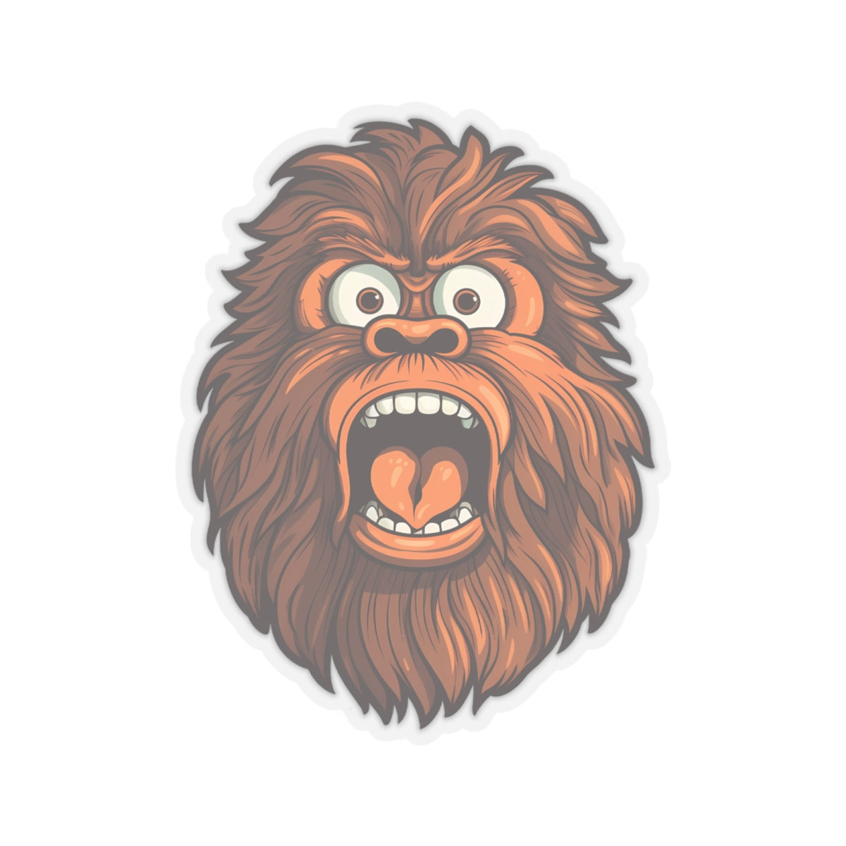 Startled Bigfoot Surprise Sticker