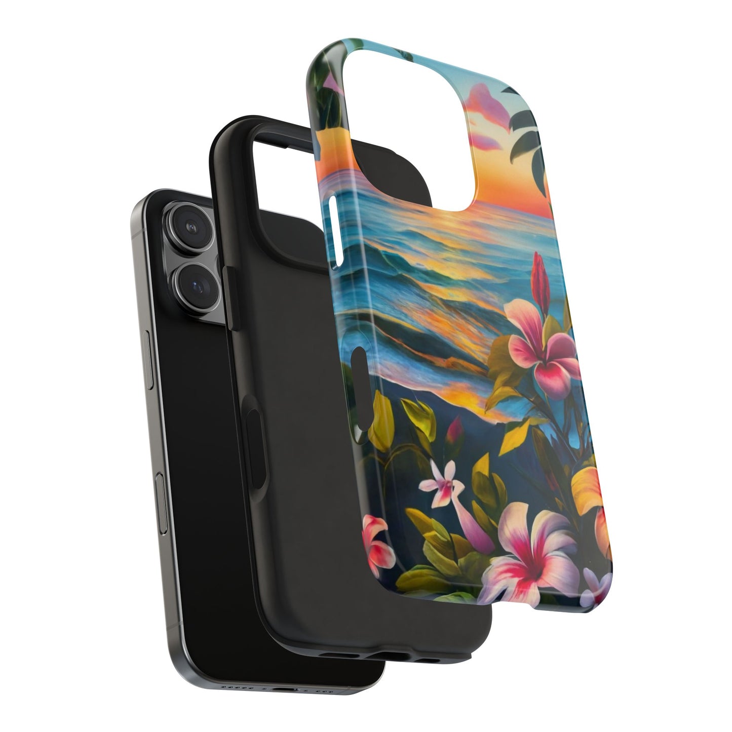 Sunset Palms and Hibiscus Tough Phone Case
