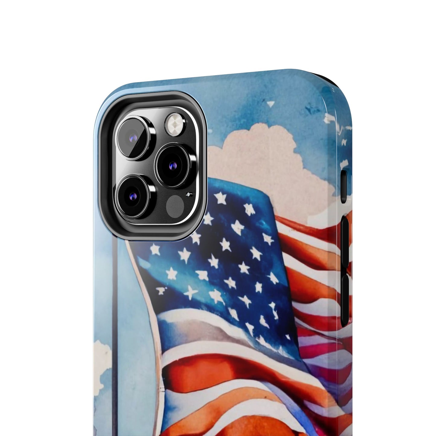 Windswept Patriot Watercolor Flag Tough Phone Case