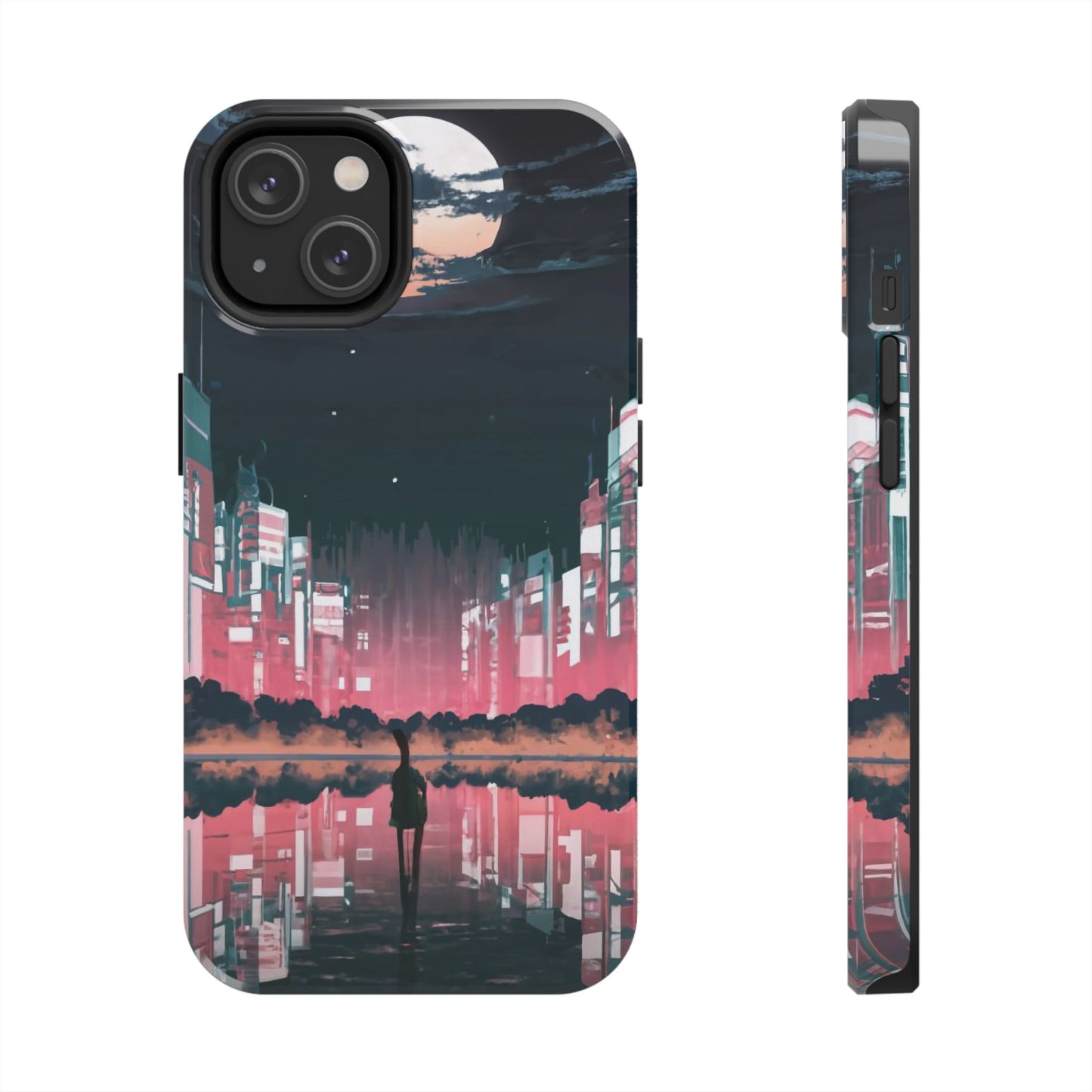 Moonlit Waterfront City Night Tough Phone Case