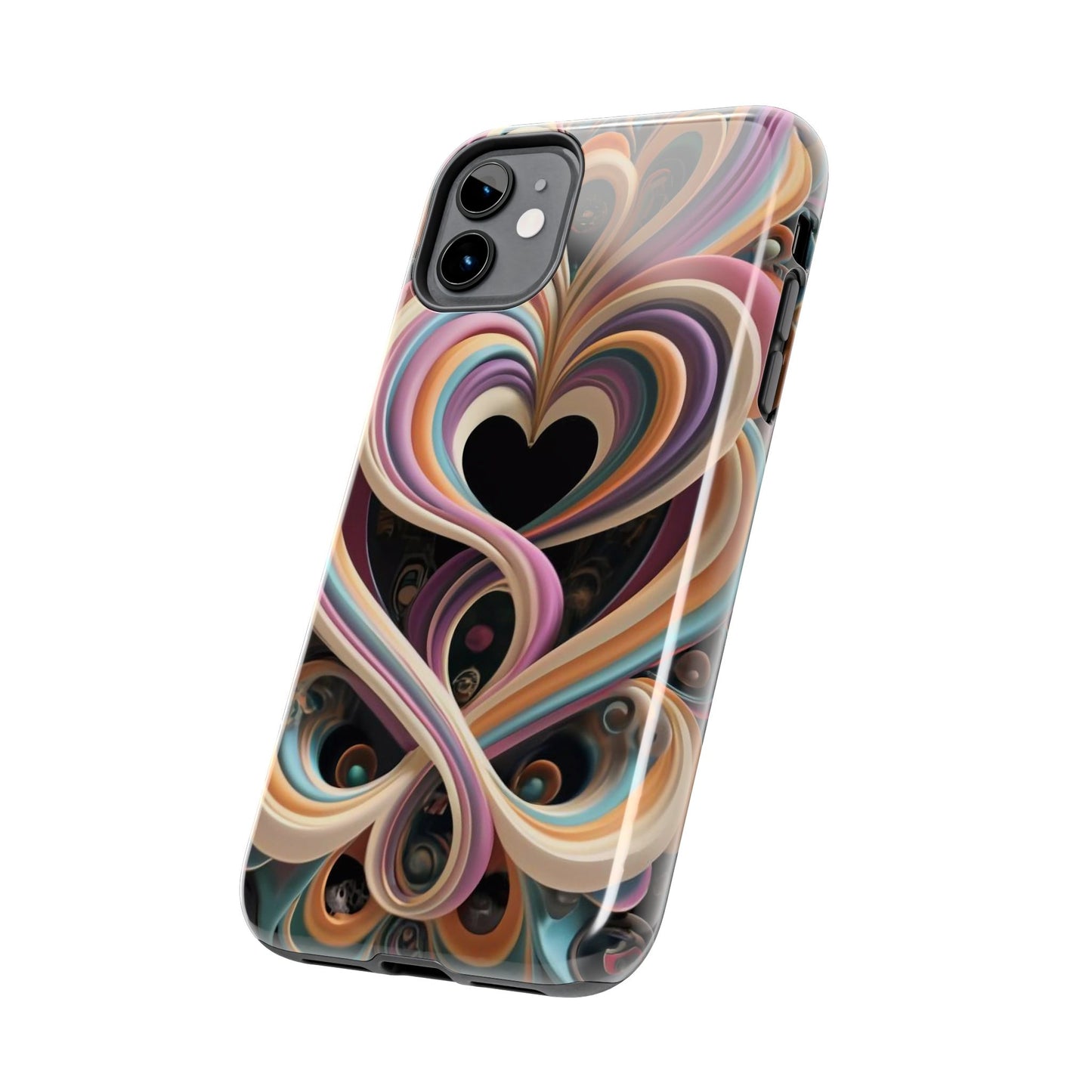 Pastel Heart Wave Abstract Tough Phone Case