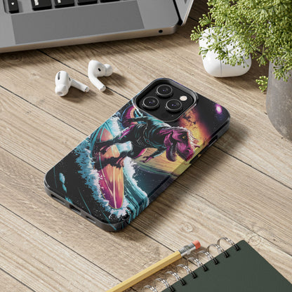 Cosmic T-Rex Surfer Tough Phone Case