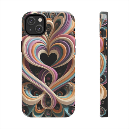 Pastel Heart Wave Abstract Tough Phone Case