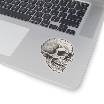 Light Tan Cracked Texture Skull Sticker