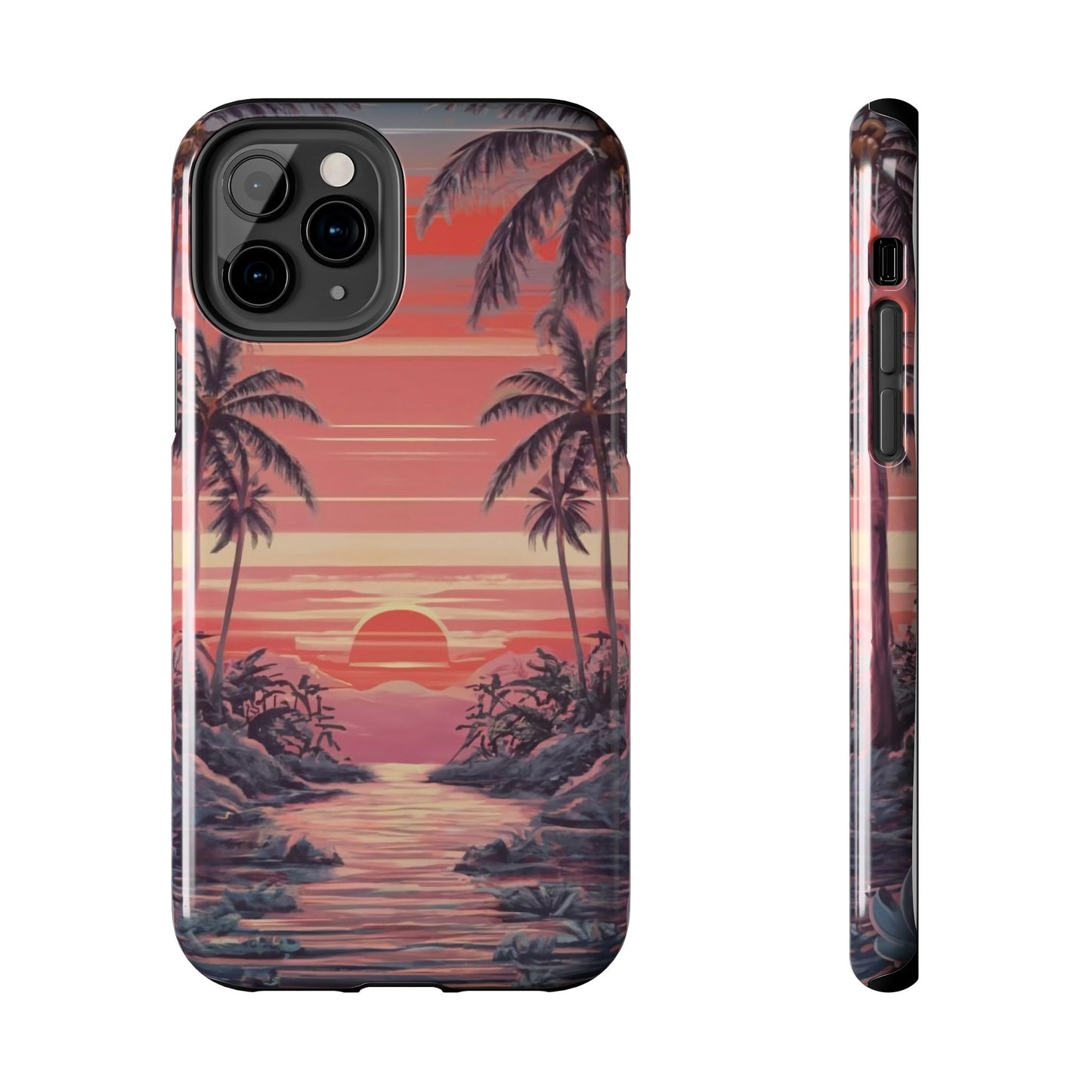 Sunset Serenity Palm Shore Tough Phone Case
