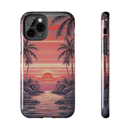 Sunset Serenity Palm Shore Tough Phone Case