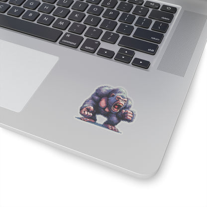 Pixelated Hulking Ape Roaring Vinyl Sticker