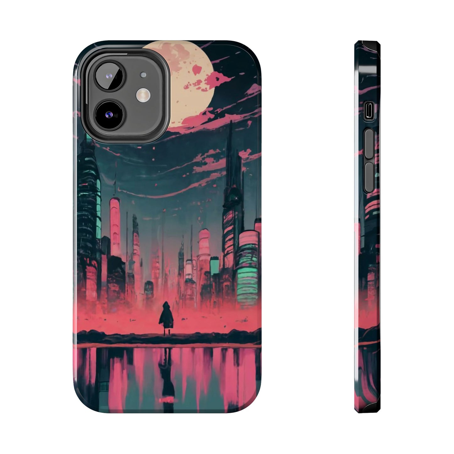 Moonlit Cityscape Night View Tough Phone Case