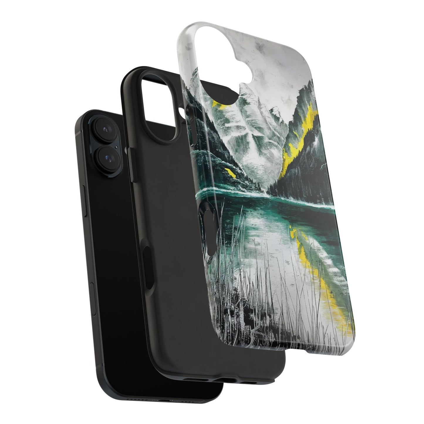 Serene Valley Charcoal Landscape Tough Phone Case