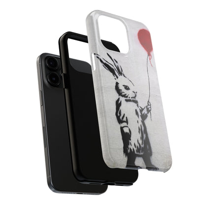 Banksy-Inspired Rabbit Balloon Escape Tough Phone Case