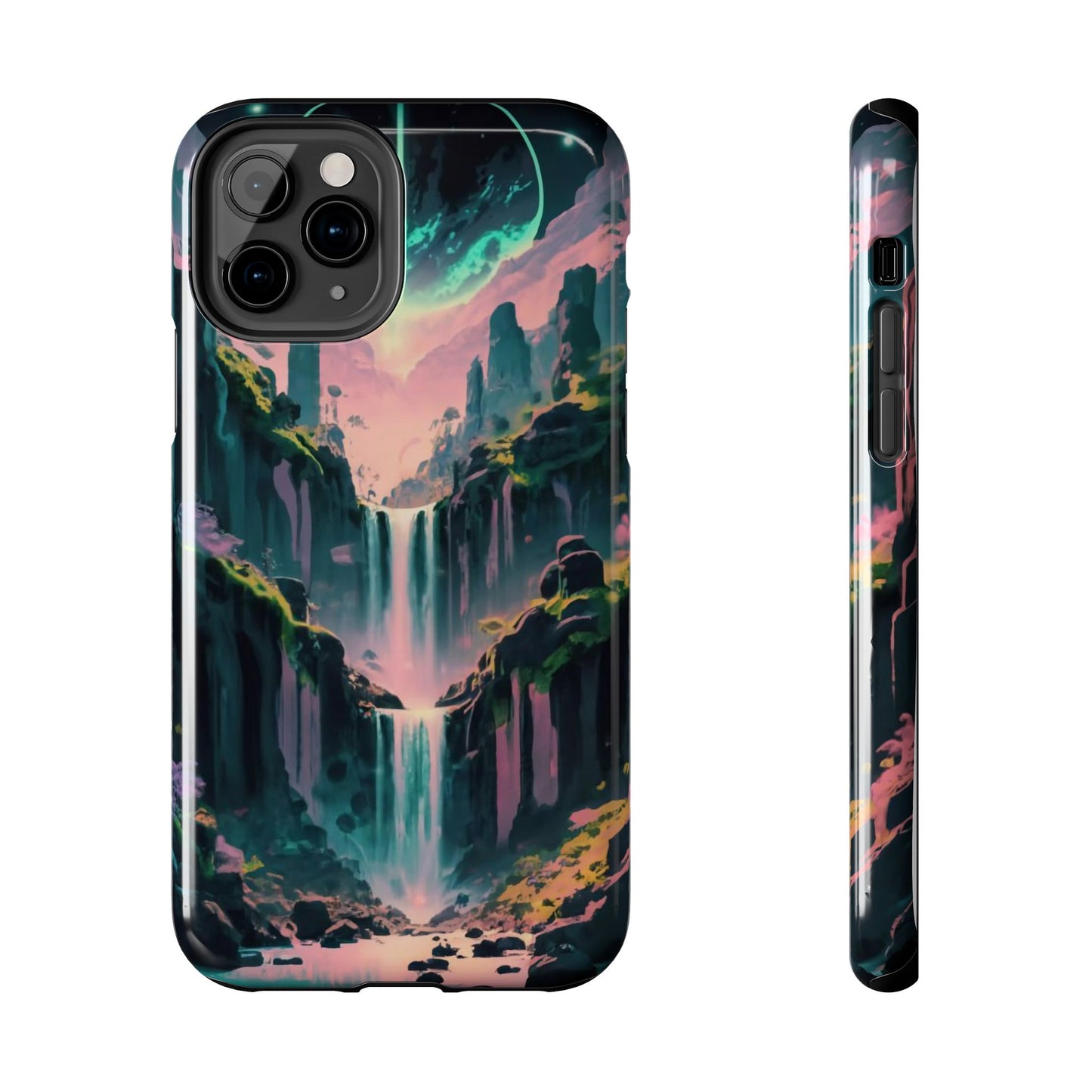 Moonfall Cascades Night View Tough Phone Case