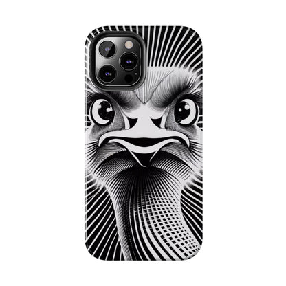 Mystical Stare Monochrome Ostrich Tough Phone Case