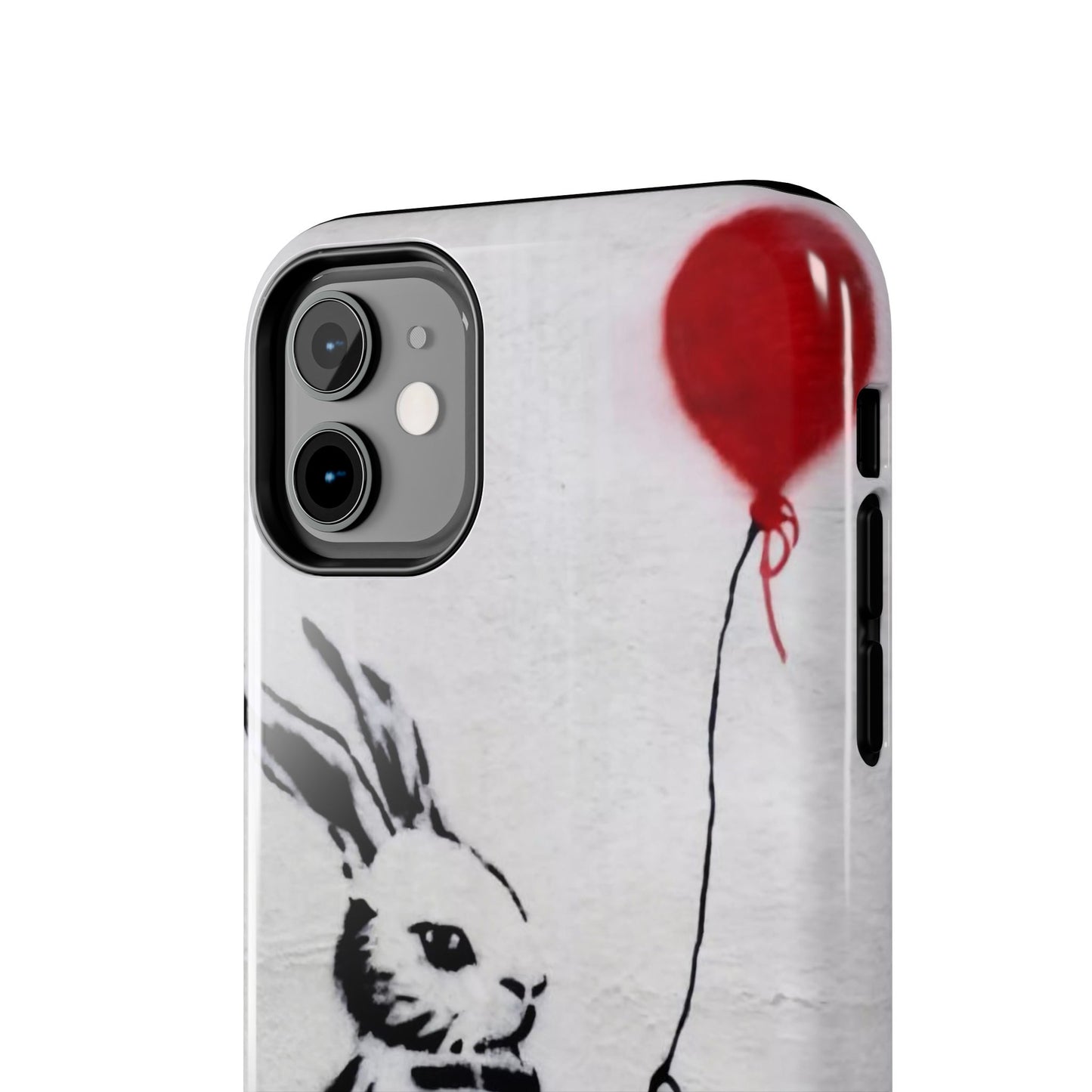 Banksy-Inspired Rabbit Balloon Escape Tough Phone Case