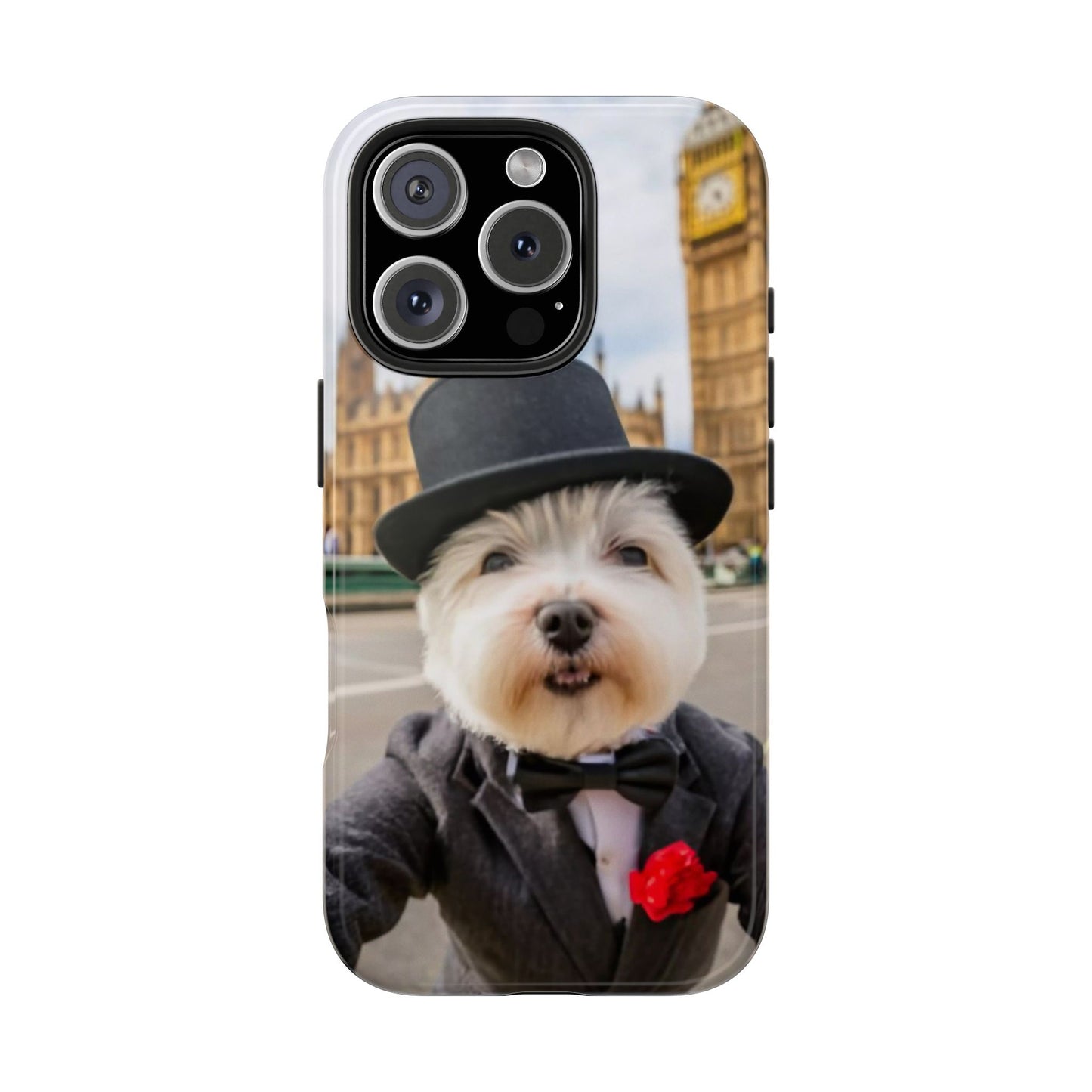 Dapper Maltese Selfie at Big Ben Tough Phone Case