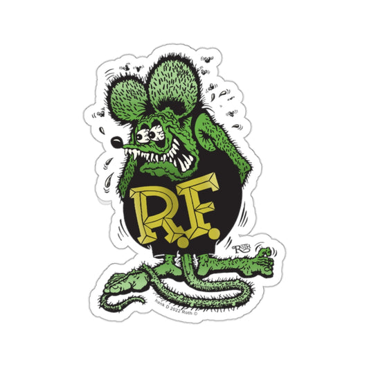 Dynamic Green & Black Rat Fink Sticker