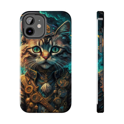 Cartoon Cat Pirate Starry Night Tough Phone Case