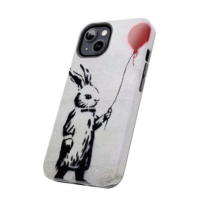 Banksy-Inspired Rabbit Balloon Escape Tough Phone Case